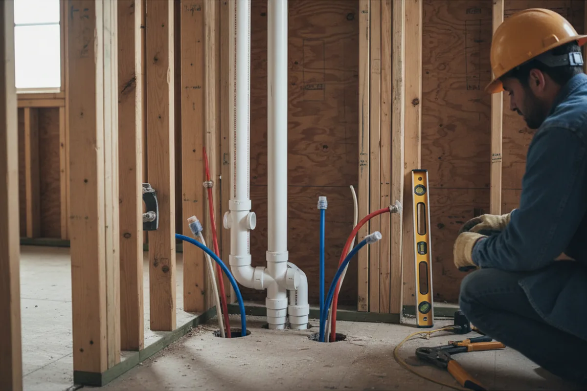 Drain and supply rough-in during Drain Cleaning in Glenoma